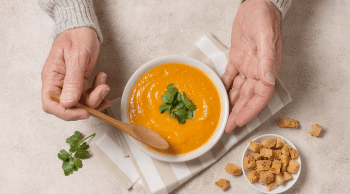 healthy and iddsi compliant meal for stroke patient